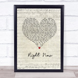 Van Halen Right Now Script Heart Song Lyric Wall Art Print