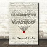Vanessa Carlton A Thousand Miles Script Heart Song Lyric Wall Art Print