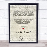 Vera Lynn We'll Meet Again Script Heart Song Lyric Wall Art Print