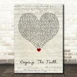 Billy Joel Keeping The Faith Script Heart Song Lyric Wall Art Print