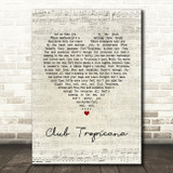 Wham! Club Tropicana Script Heart Song Lyric Wall Art Print
