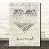 Xyconstant Silverlined Script Heart Song Lyric Wall Art Print
