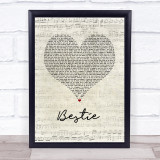 Yungen Bestie Script Heart Song Lyric Wall Art Print