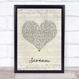 Zac Efron Scream Script Heart Song Lyric Wall Art Print
