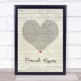 ZieZie feat. Aitch French Kisses Script Heart Song Lyric Wall Art Print