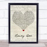 Blake Shelton Honey Bee Script Heart Song Lyric Wall Art Print