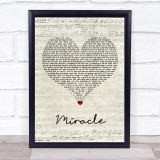Bon Jovi Miracle Script Heart Song Lyric Wall Art Print