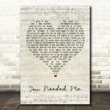 Boyzone You Needed Me Script Heart Song Lyric Wall Art Print