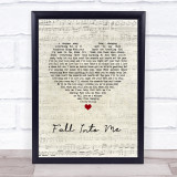 Brantley Gilbert Fall Into Me Script Heart Song Lyric Wall Art Print