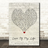 Brian McKnight Love Of My Life Script Heart Song Lyric Wall Art Print