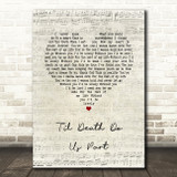 Brian Nhira Til Death Do Us Part Script Heart Song Lyric Wall Art Print