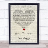 Britney Spears Born To Make You Happy Script Heart Song Lyric Wall Art Print
