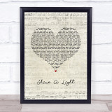 Bryan Adams Shine A Light Script Heart Song Lyric Wall Art Print