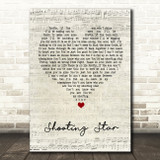 Air Traffic Shooting Star Script Heart Song Lyric Wall Art Print