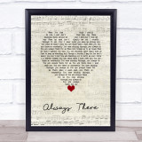Celtic Thunder Always There Script Heart Song Lyric Wall Art Print