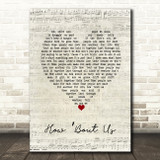 Champaign How Bout Us Script Heart Song Lyric Wall Art Print