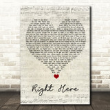 Chris Brown Right Here Script Heart Song Lyric Wall Art Print