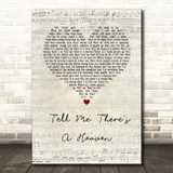Chris Rea Tell Me There's A Heaven Script Heart Song Lyric Wall Art Print