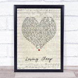 Chris Young Losing Sleep Script Heart Song Lyric Wall Art Print