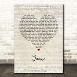 Chris Young You Script Heart Song Lyric Wall Art Print