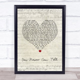 Chuck Berry You Never Can Tell Script Heart Song Lyric Wall Art Print