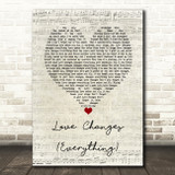 Climie Fisher Love Changes (Everything) Script Heart Song Lyric Wall Art Print