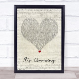 Cody Johnson It's Amazing Script Heart Song Lyric Wall Art Print
