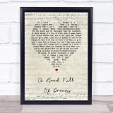 Coldplay A Head Full Of Dreams Script Heart Song Lyric Wall Art Print
