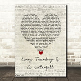 Coldplay Every Teardrop Is A Waterfall Script Heart Song Lyric Wall Art Print