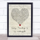 Coldplay Every Teardrop Is A Waterfall Script Heart Song Lyric Wall Art Print