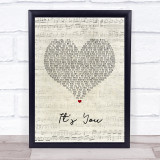 Ali Gatie It's You Script Heart Song Lyric Wall Art Print