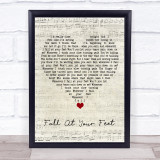 Crowded House Fall At Your Feet Script Heart Song Lyric Wall Art Print