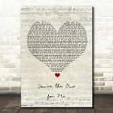 D Train You're the One for Me Script Heart Song Lyric Wall Art Print
