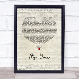 Daniel shaw Its you Script Heart Song Lyric Wall Art Print