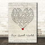 Dave Matthews Band One Sweet World Script Heart Song Lyric Wall Art Print
