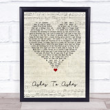 David Bowie Ashes To Ashes Script Heart Song Lyric Wall Art Print