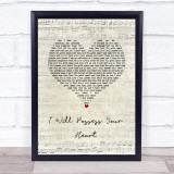 Death Cab For Cutie I Will Possess Your Heart Script Heart Song Lyric Wall Art Print