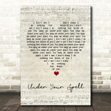 Desire Under Your Spell Script Heart Song Lyric Wall Art Print