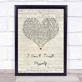 Devin Dawson I Can't Trust Myself Script Heart Song Lyric Wall Art Print