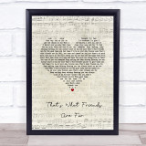 Dionne Warwick That's What Friends Are For Script Heart Song Lyric Wall Art Print