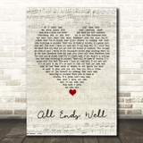 Alter Bridge All Ends Well Script Heart Song Lyric Wall Art Print