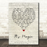 Doris Day It's Magic Script Heart Song Lyric Wall Art Print