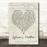 Dr. Hook Sylvia's Mother Script Heart Song Lyric Wall Art Print