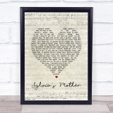 Dr. Hook Sylvia's Mother Script Heart Song Lyric Wall Art Print