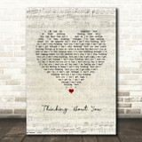 Dua Lipa Thinking 'Bout You Script Heart Song Lyric Wall Art Print