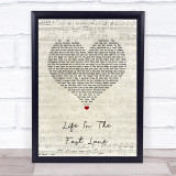 Eagles Life In The Fast Lane Script Heart Song Lyric Wall Art Print