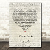 Eagles New York Minute Script Heart Song Lyric Wall Art Print
