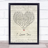 Earl I Love You Script Heart Song Lyric Wall Art Print