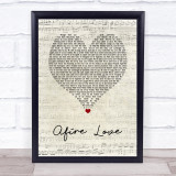 Ed Sheeran Afire Love Script Heart Song Lyric Wall Art Print