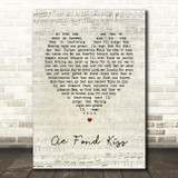 Eddie Reader Ae Fond Kiss Script Heart Song Lyric Wall Art Print